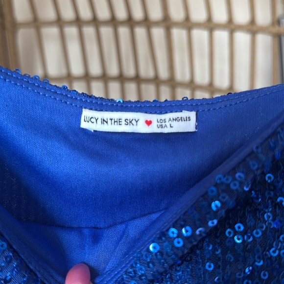 Elegant Blue Sequin Dress - Picture 2 of 3